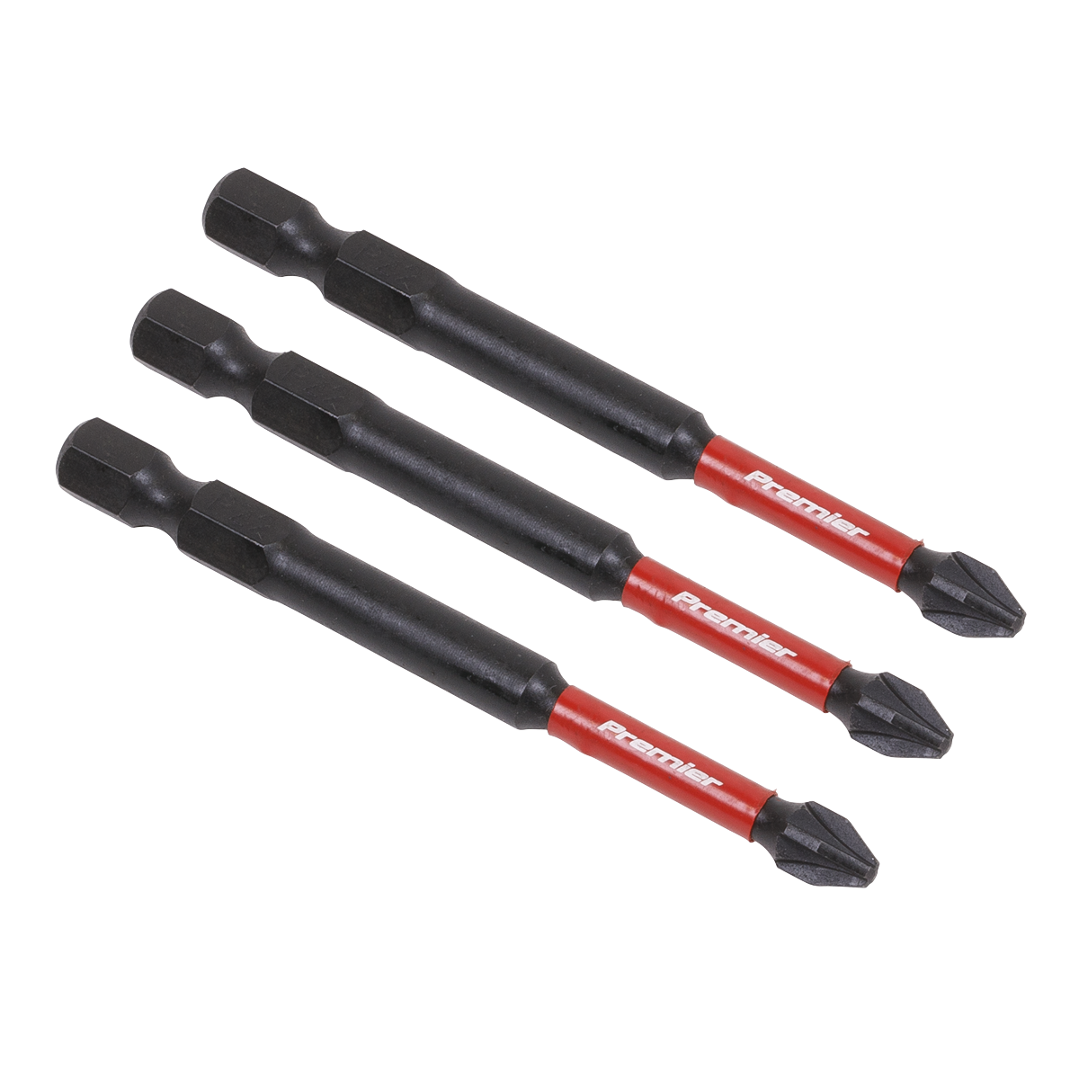 Sealey Pozi #2 Impact Power Tool Bits 75mm - 3pc