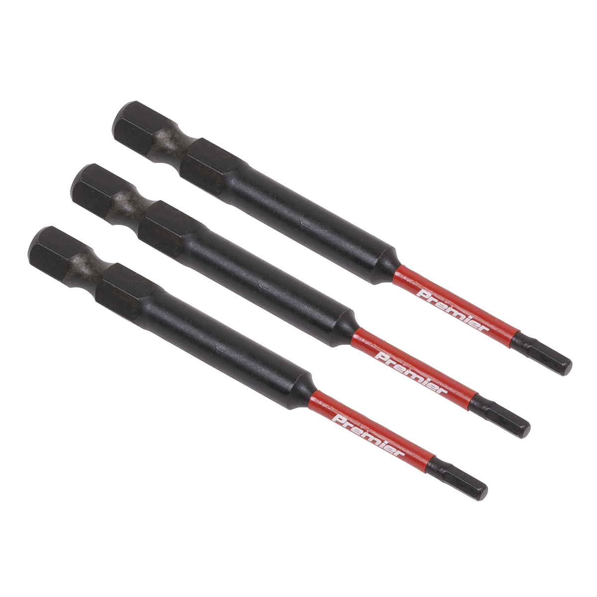 Sealey Hex 2.5mm Impact Power Tool Bits 75mm - 3pc