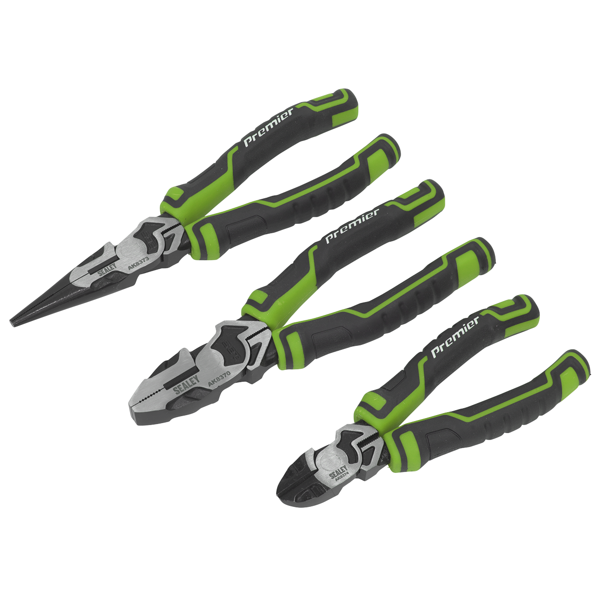 Sealey Pliers Set 3pc High Leverage - Hi-Vis Green