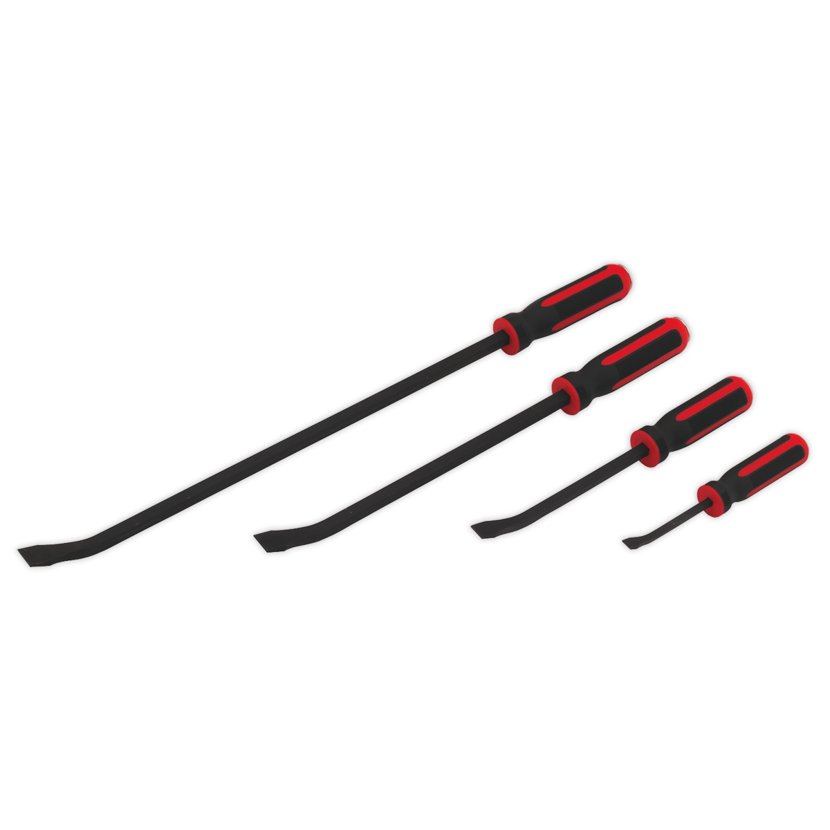 Sealey Angled Pry Bar Set 4pc Heavy-Duty with Hammer Cap