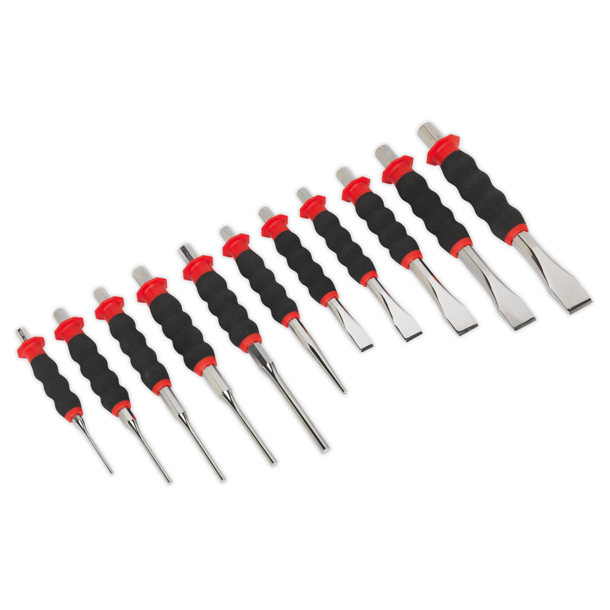 Sealey Sheathed Punch & Chisel Set 11pc