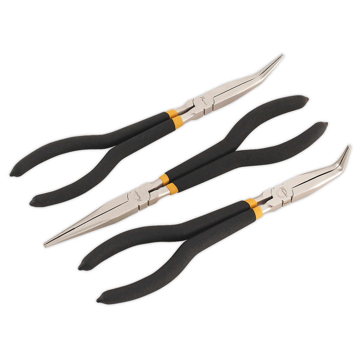 Sealey Needle Nose Pliers Set 3pc 280mm Ni-Fe Finish