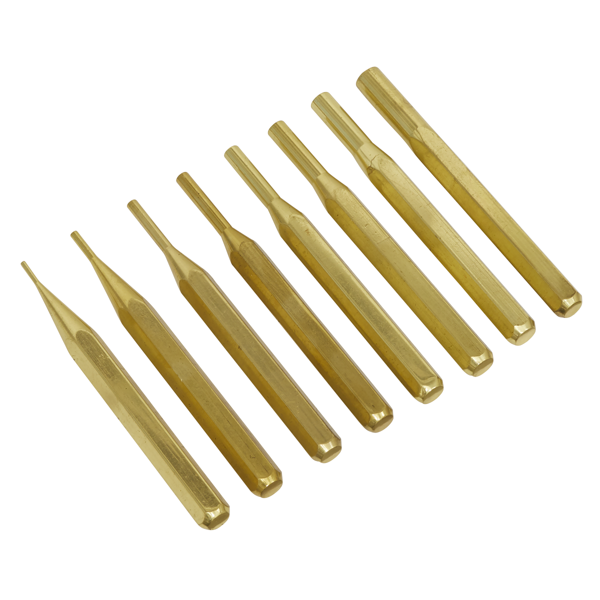 Sealey Brass Pin Punch Set 8pc