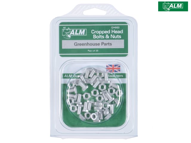 ALM Manufacturing GH003 Cropped Glaze Bolts & Nuts Pack of 20