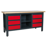 Sealey Workstation with 6 Drawers & Open Storage