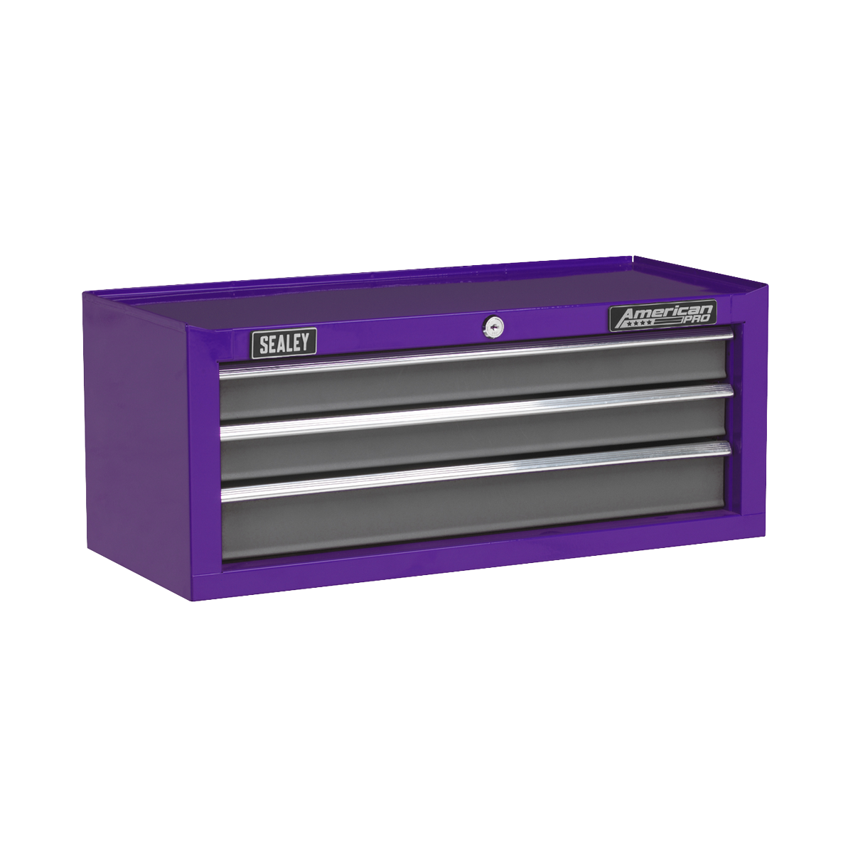 Sealey Mid-Box 3 Drawer with Ball-Bearing Slides - Purple/Grey