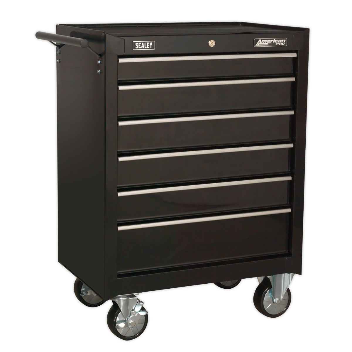 Sealey Rollcab 6 Drawer with Ball-Bearing Slides - Black