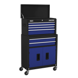 Sealey Topchest & Rollcab Combination 6 Drawer with Ball-Bearing Slides - Blue