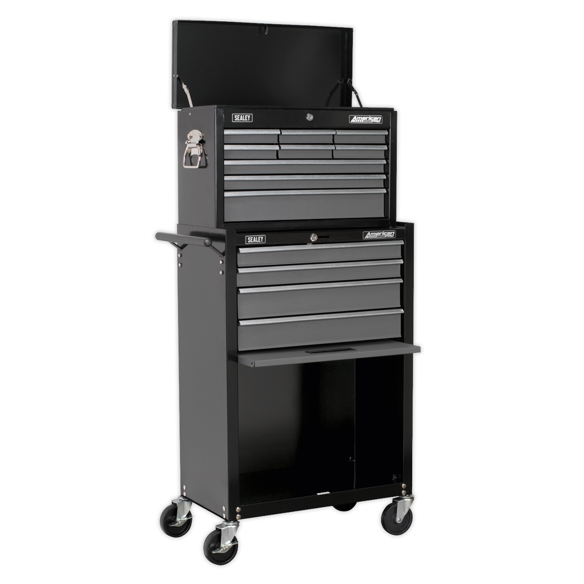 Sealey Topchest & Rollcab Combination 13 Drawer with Ball-Bearing Slides - Black/Grey