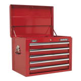 Sealey Topchest 5 Drawer with Ball-Bearing Slides - Red AP26059T