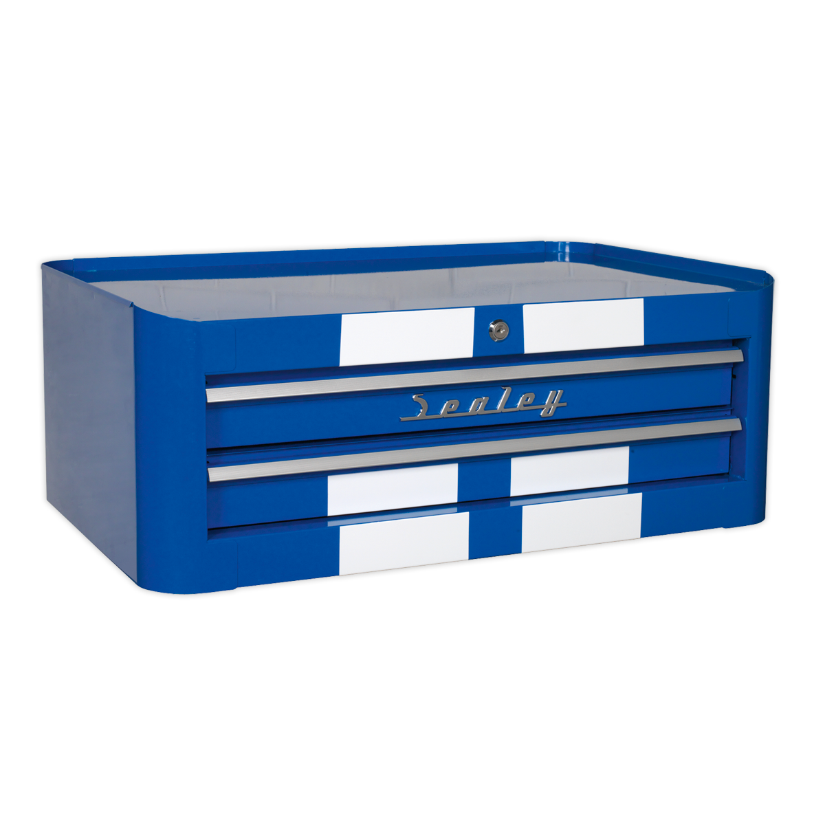 Sealey Mid-Box 2 Drawer Retro Style - Blue with White Stripes