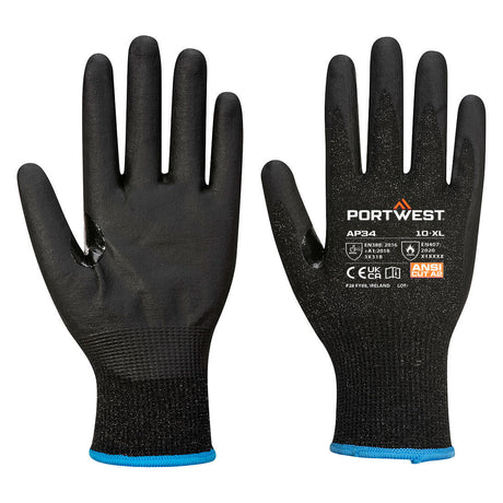 Portwest LR15 Nitrile Foam Touchscreen Glove (Pk12) #colour_black