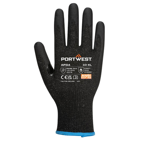 Portwest LR15 Nitrile Foam Touchscreen Glove (Pk12) #colour_black