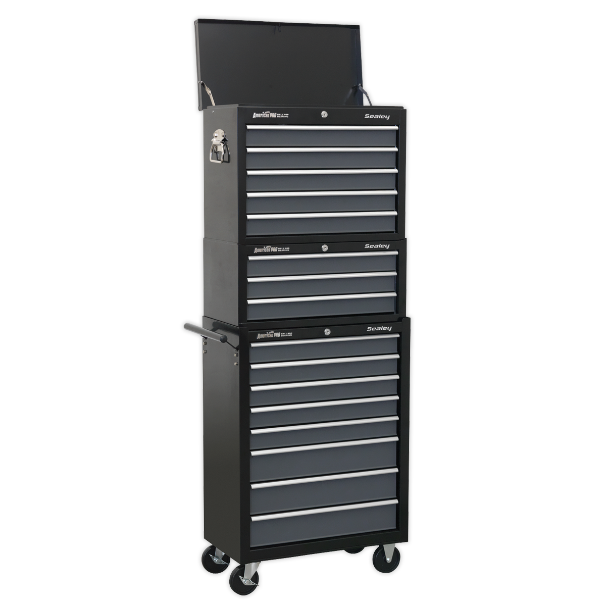 Sealey Tool Chest Combination 16 Drawer with Ball-Bearing Slides - Black/Grey