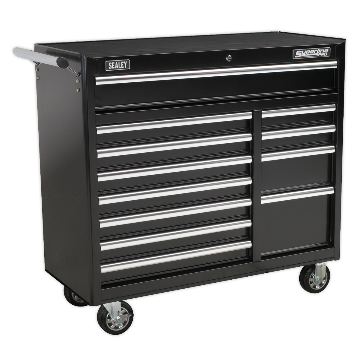 Sealey Rollcab 12 Drawer with Ball-Bearing Slides Heavy-Duty - Black