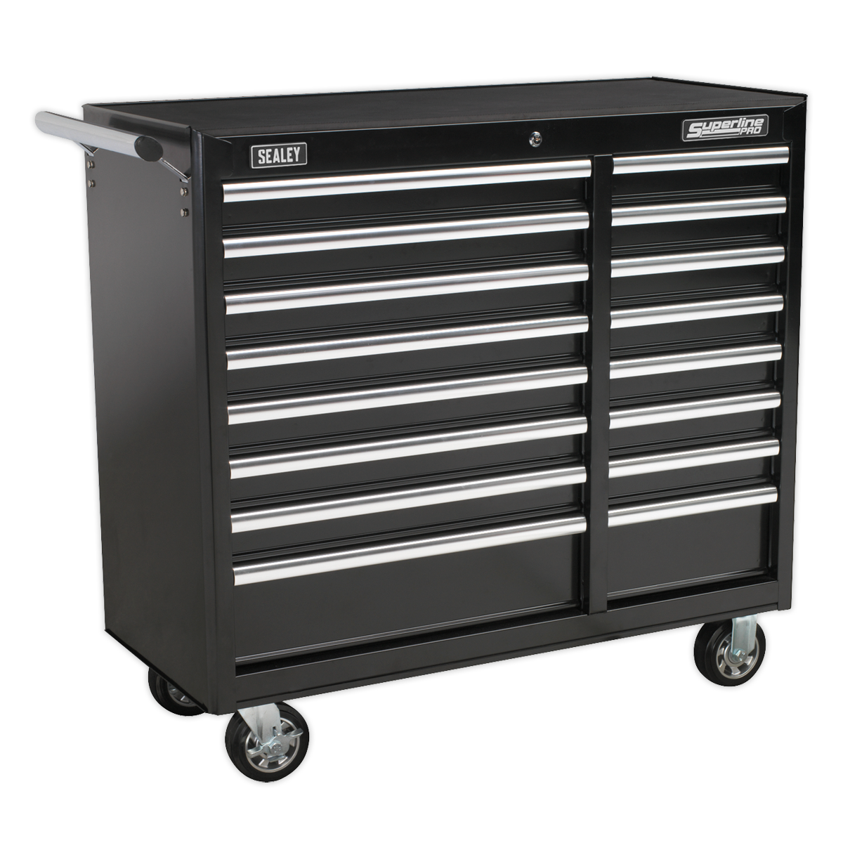 Sealey Rollcab 16 Drawer with Ball-Bearing Slides Heavy-Duty - Black