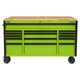 Sealey 15 Drawer Mobile Trolley with Wooden Worktop 1549mm