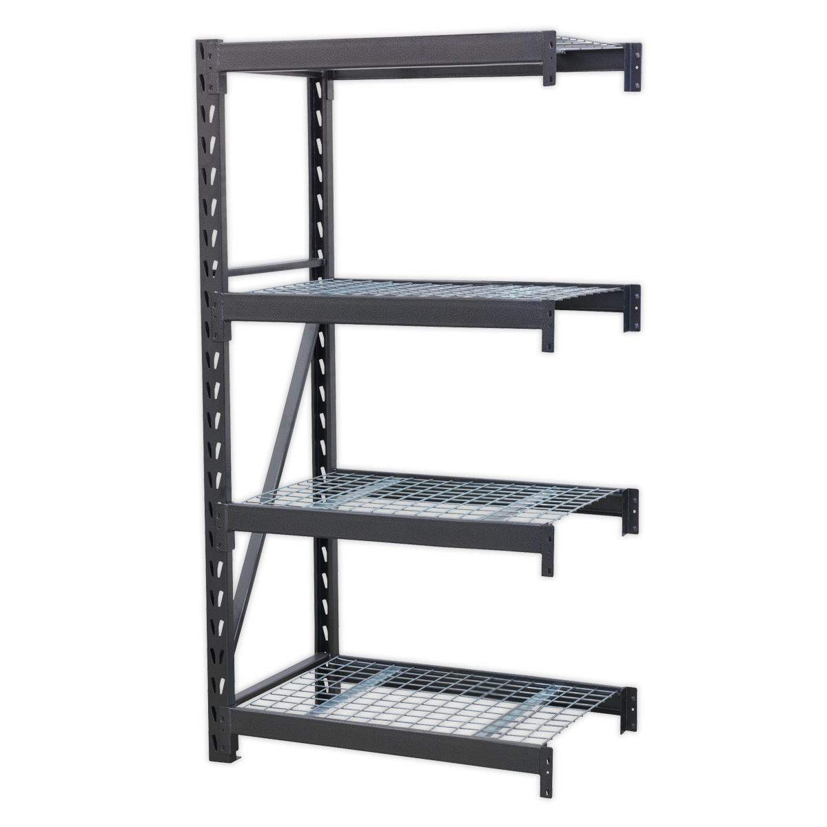 Sealey Heavy-Duty Racking Extension Pack with 4 Mesh Shelves 640kg Capacity Per Level AP6372E