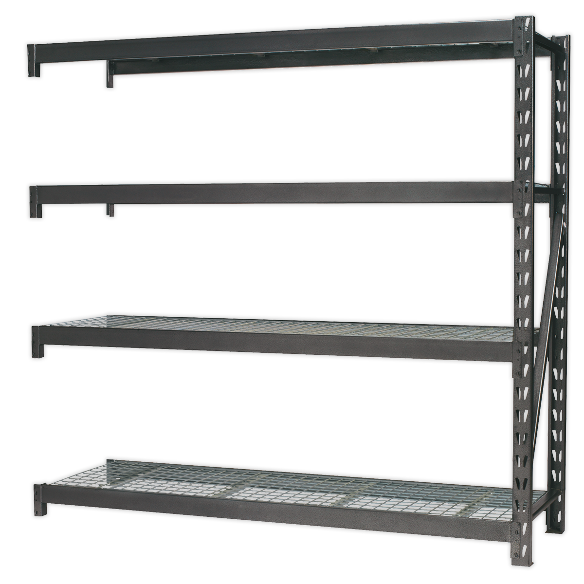 Sealey Heavy-Duty Racking Extension Pack with 4 Mesh Shelves 640kg Capacity Per Level AP6572E