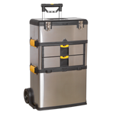 Sealey Mobile Stainless Steel/Composite Toolbox - 3 Compartment