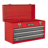 Sealey Tool Chest 3 Drawer Portable with Ball-Bearing Slides - Red/Grey