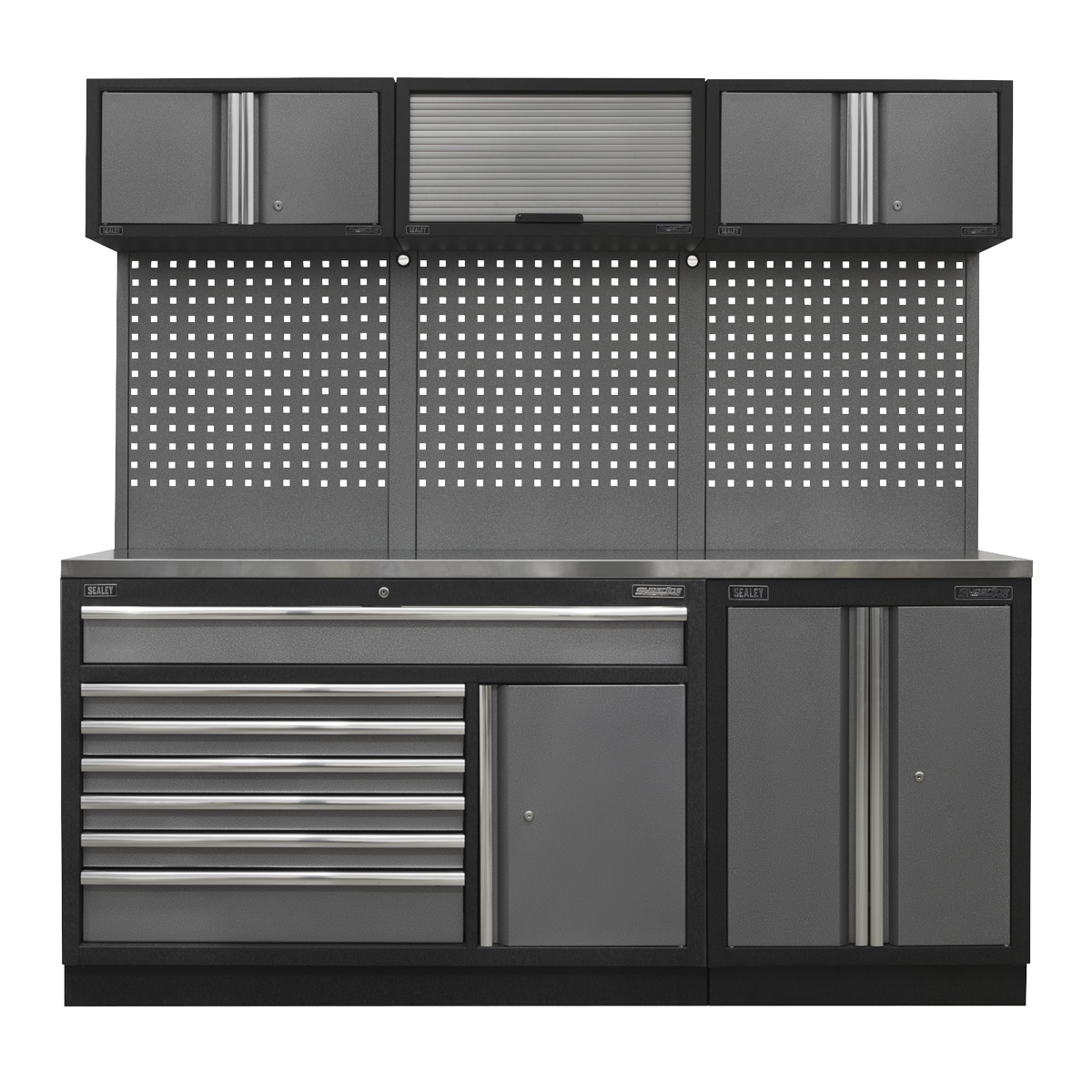 Sealey Superline PRO® 2.04m Storage System - Stainless Steel Worktop APMSSTACK11SS