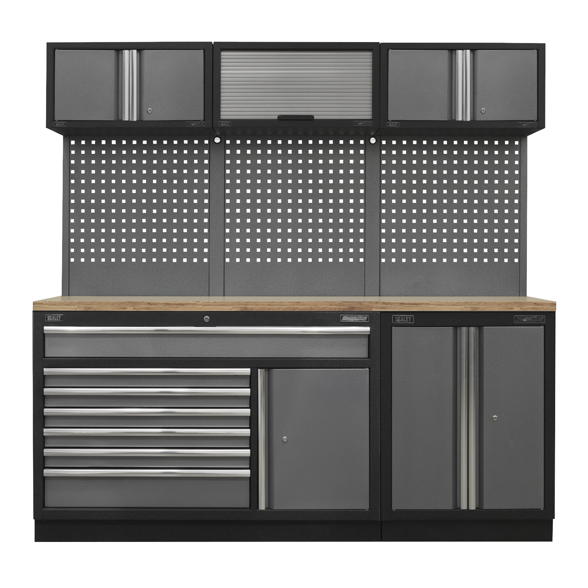 Sealey Superline PRO® 2.04m Storage System - Pressed Wood Worktop APMSSTACK11W