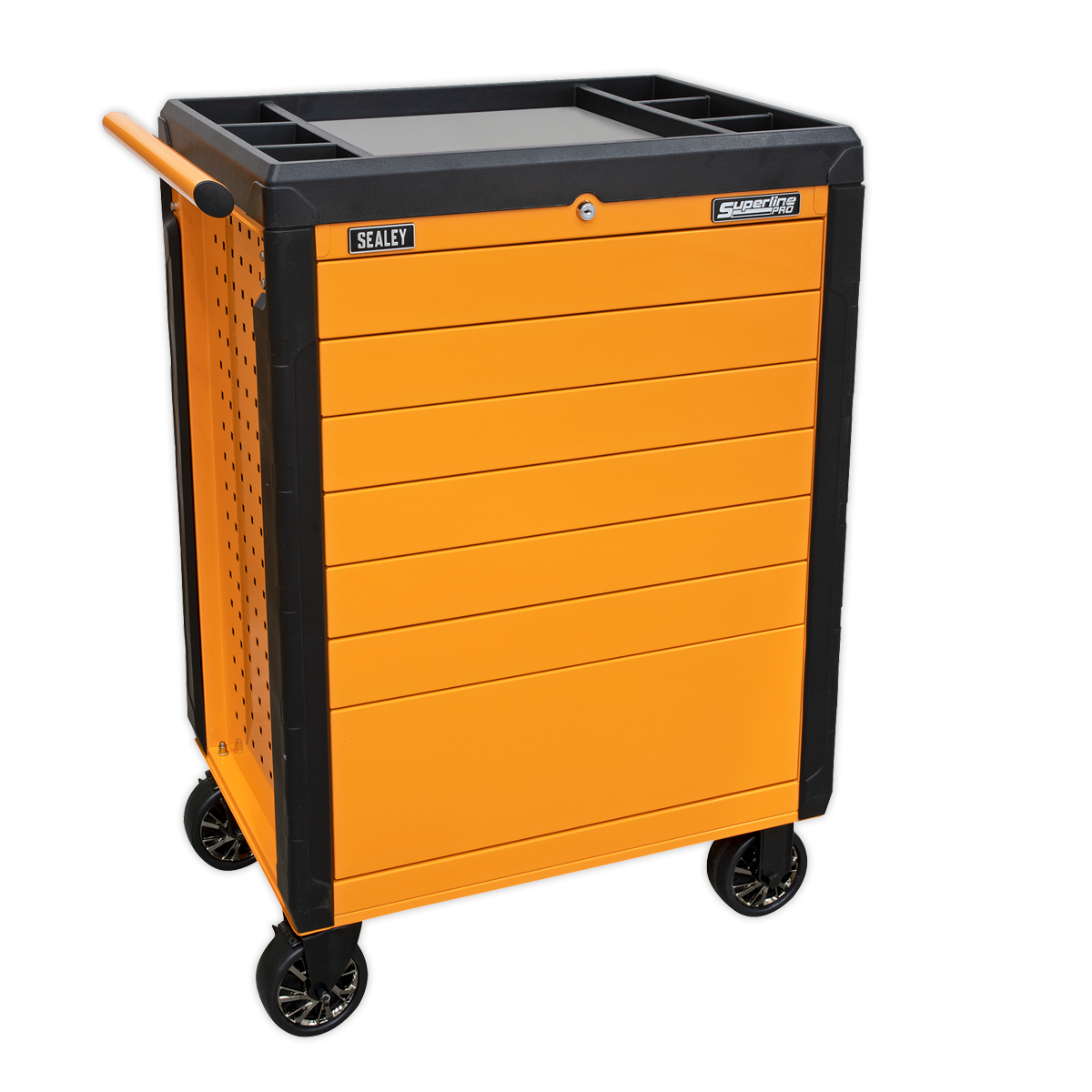 Sealey Rollcab 7 Drawer Push-To-Open - Orange