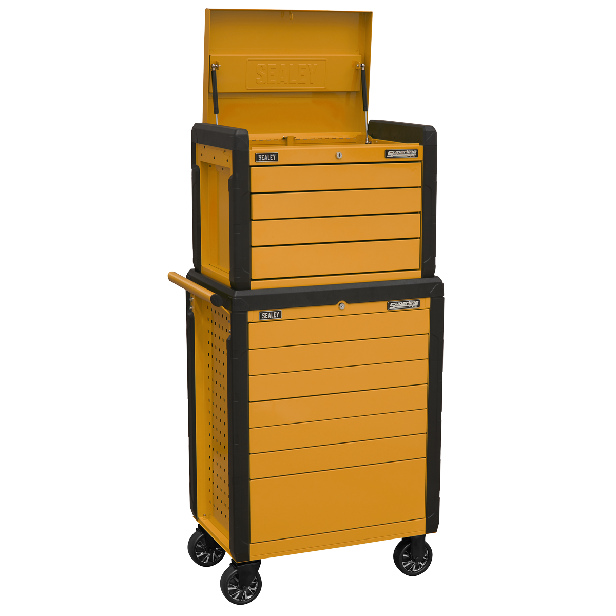 Sealey Topchest & Rollcab Combination 11 Drawer Push-To-Open Orange