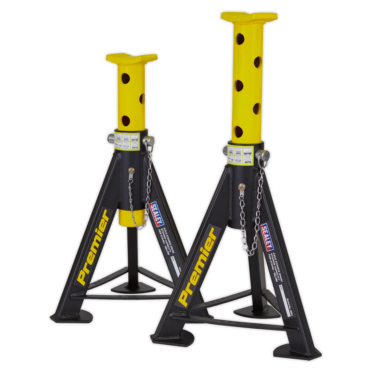 Sealey Axle Stands (Pair) 6 Tonne Capacity per Stand - Yellow