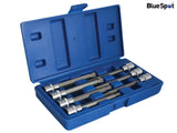 BlueSpot Tools 3/8in Drive Extra Long Spline Socket Bit Set, 7 Piece