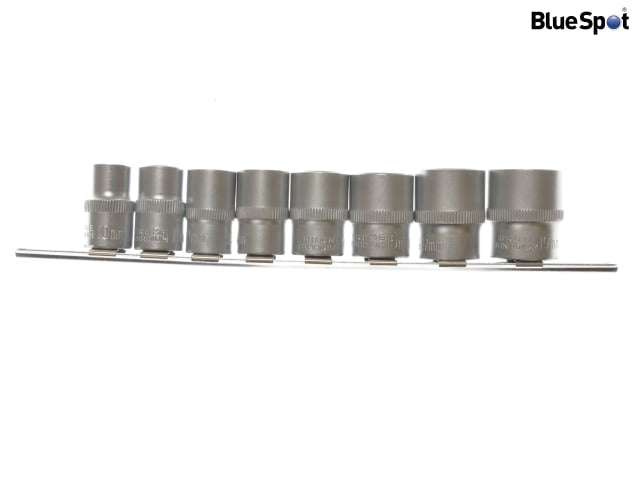 BlueSpot Tools 3/8in Drive Socket Set on Rail, 8 Piece