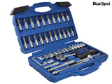 BlueSpot Tools 1/4in Square Drive Socket & Bit Set, 46 Piece