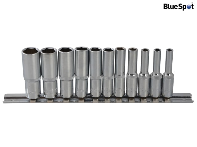 BlueSpot Tools 1/4in Drive Deep Socket Set, 11 Piece