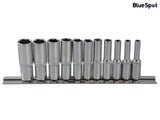 BlueSpot Tools 1/4in Drive Deep Socket Set, 11 Piece