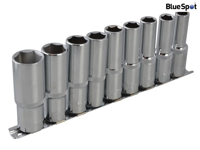 BlueSpot Tools 1/2in Drive Deep Socket Set, 9 Piece