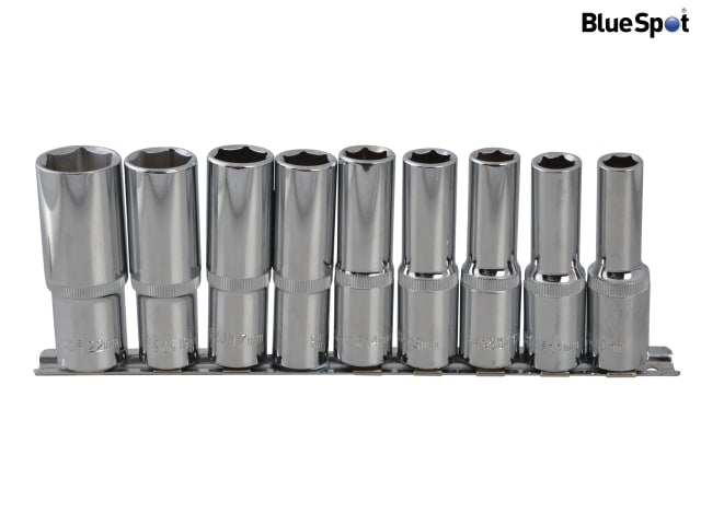 BlueSpot Tools 1/2in Drive Deep Socket Set, 9 Piece