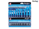 BlueSpot Tools Metric T-Handle Hex Key Set, 10 Piece