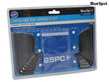 BlueSpot Tools Metric & Imperial Hexagon Key Pouch Set, 25 Piece