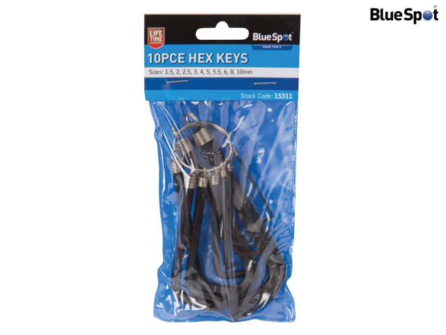 BlueSpot Tools Hexagon Key Set, 10 Piece