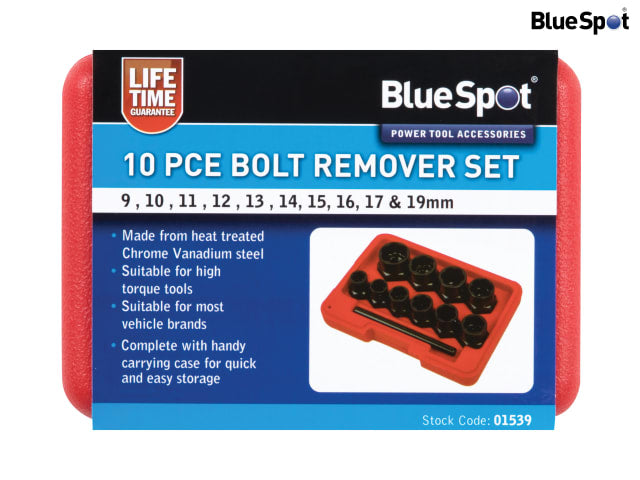 BlueSpot Tools Bolt Remover Set 9-19mm 10 Piece