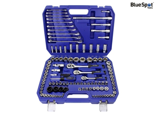 BlueSpot Tools 1/2in, 3/8in & 1/4in Metric Socket Set, 120 Piece