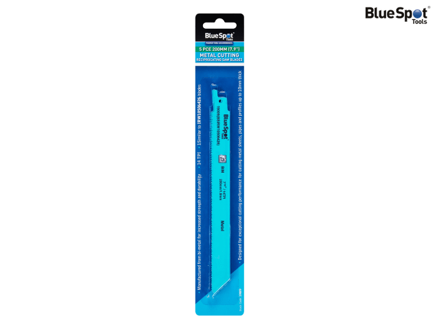 BlueSpot Tools Bi-Metal Reciprocating Saw Blade 240mm x 5 TPI Pack of 5