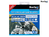 BlueSpot Tools 184mm Circular Saw Blade Set, 3 Piece