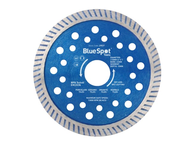 BlueSpot Tools Turbo Cutting Disc 115 x 22mm