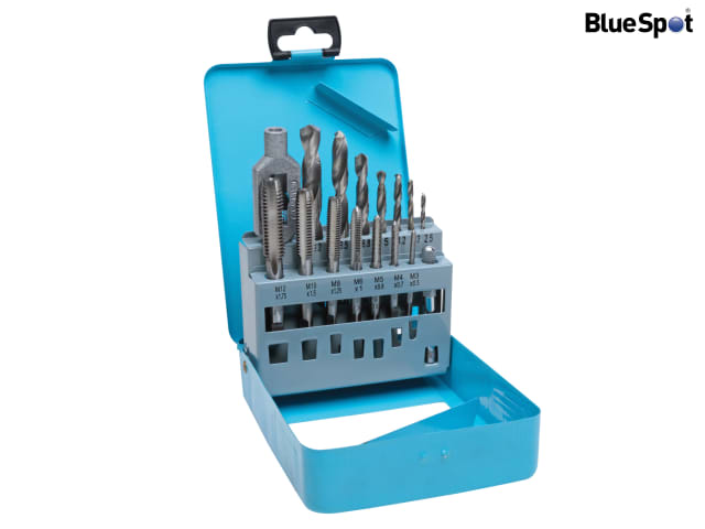 BlueSpot Tools Drill & Tap Set, 15 Piece