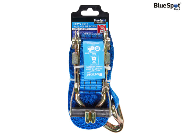 BlueSpot Tools Heavy-Duty Ratchet Tie Down 38mm x 6m