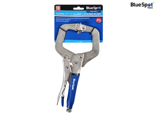 BlueSpot Tools Locking C-Clamp with Swivel Pads 280mm (11in)