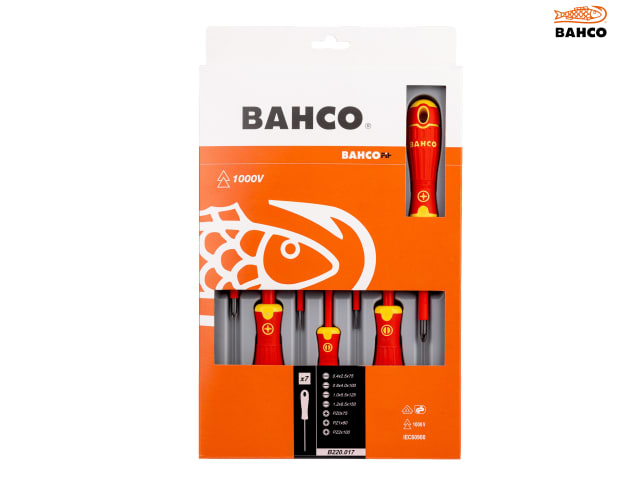 Bahco B220.017 BAHCOFIT Insulated Screwdriver Set, 7 Piece