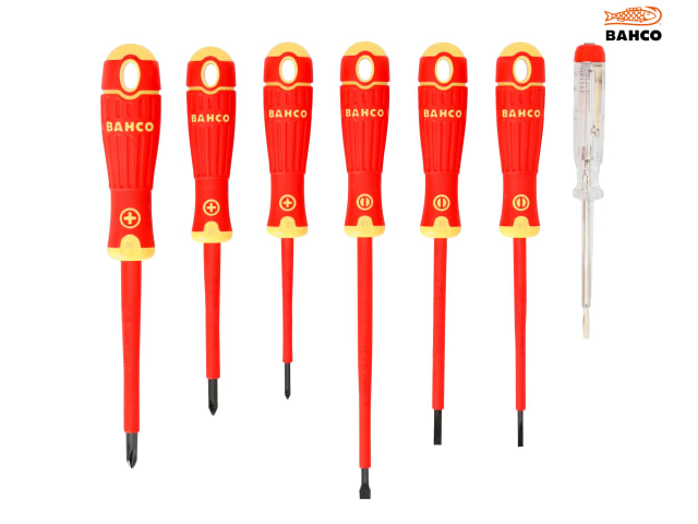 Bahco B220.027 BAHCOFIT Insulated Screwdriver Set, 7 Piece